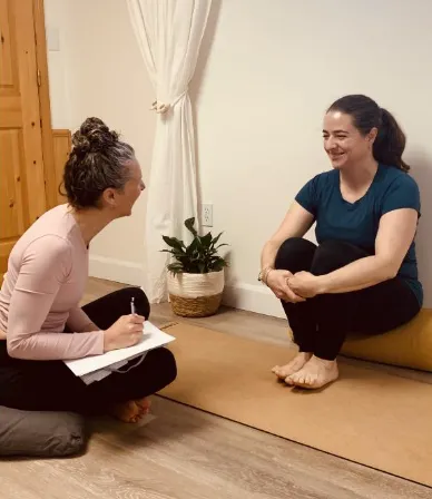 Billie-Jean Gibson teaching a one-on-one therapeutic session